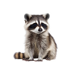 Fototapeta premium Adorable Baby Raccoon Sitting on Transparent Background