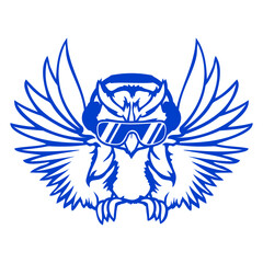 Cool DJ Owl Sunglasses Headphones Music Club Party Isolated Vector Graphic Design Illustration
