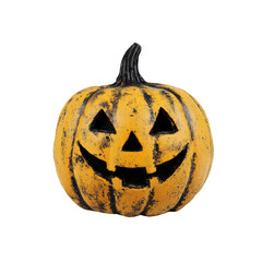 Distressed Yellow Halloween Jack-o'-lantern Decoration