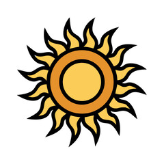 Sun with Swirling Rays Symbol Icon Design