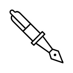 Outline ink pen fountain pen writing calligraphy tool drawing instrument vector illustration design
