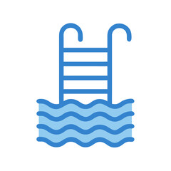 Swimming Pool Ladder with Steps Icon Design