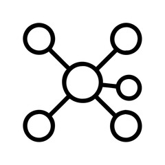 Network connection node diagram circle hub link data communication system structure connection model