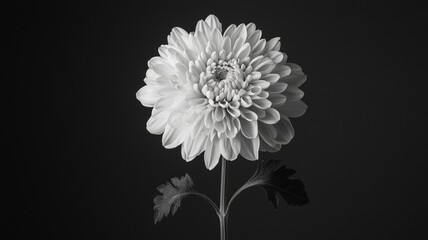 white flower on a balck background. generative ai