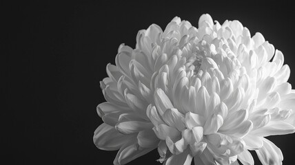 white flower on a balck background. generative ai