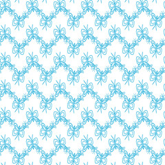 Seamless Pattern of Hand-Drawn Butterflies and Flower Motifs
