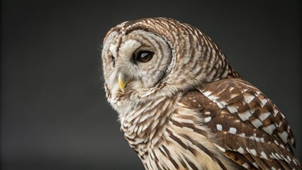 Fototapeta premium Barred Owl on studio background 