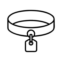 Illustration of pet collar dog collar cat collar with tag animal collar accessory pet supplies outline