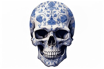 Fototapeta premium Skull art white background creativity.