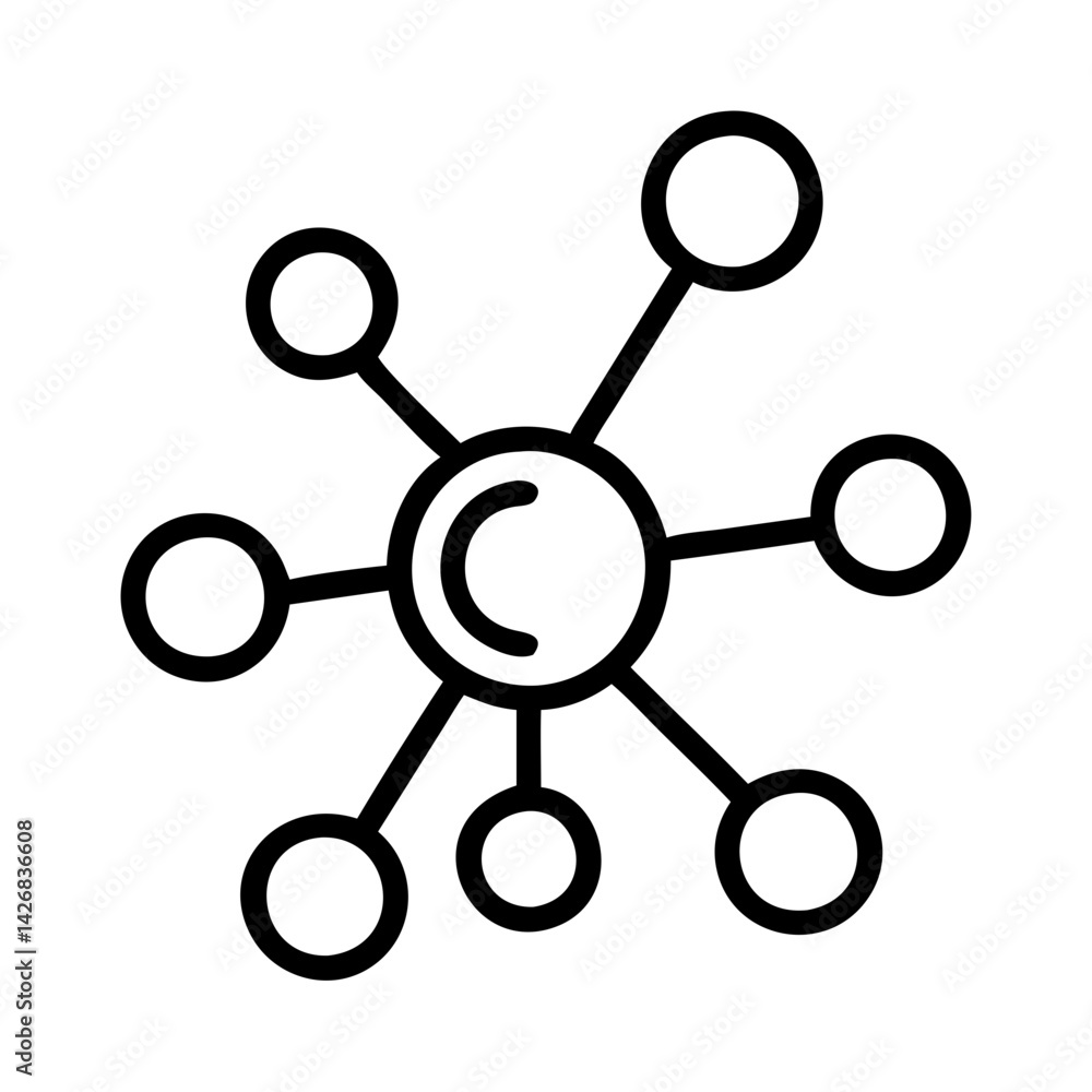 Poster molecule atom connection structure network science chemistry physics biology diagram icon vector gra