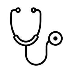 Stethoscope icon in black outline style