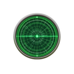 Futuristic Green Radar Screen Interface Design Element