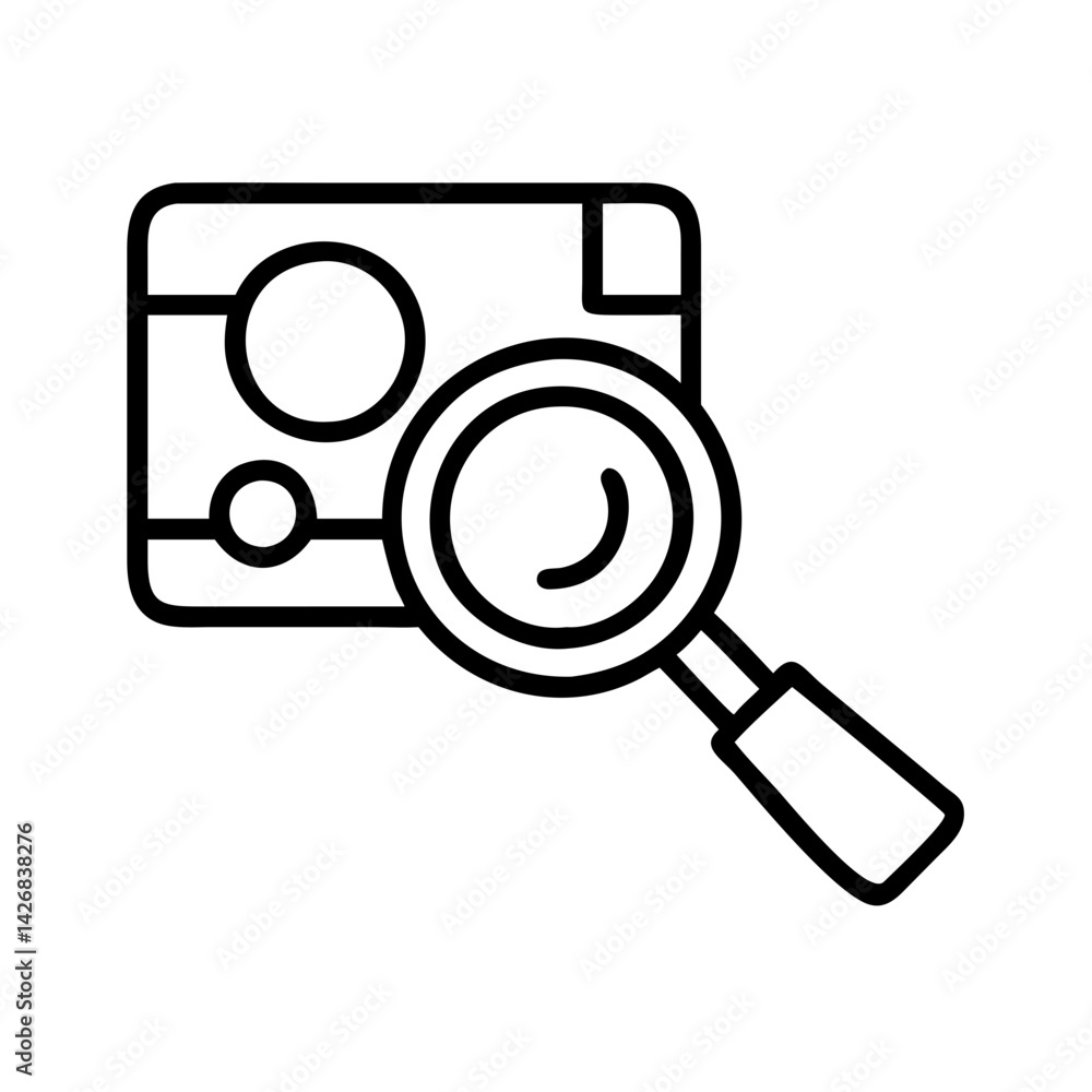 Poster search engine optimization seo analysis with magnifying glass for website audit and research tool