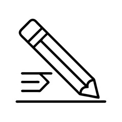 Illustration of pencil drawing line art, pencil sketch writing icon design, creative design art tool, drawing