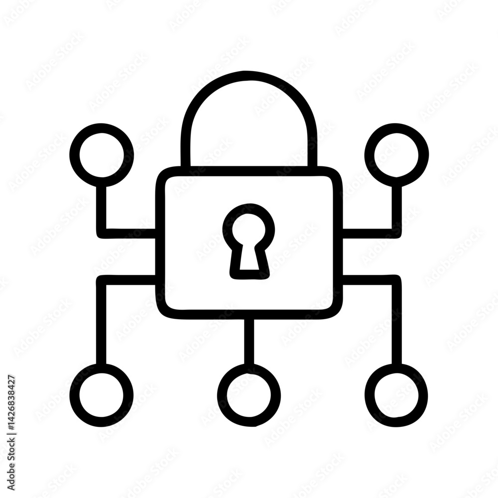 Poster security network lock protection privacy data safety system connection technology internet access