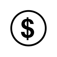 Obraz premium Dollar Sign Icon In Circle Minimalist Vector Illustration For Financial Concepts