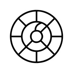 Fototapeta premium Vector graphic design illustration of a spiral circle target wheel chart diagram icon symbol logo