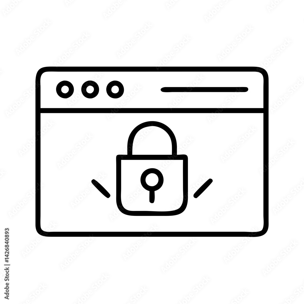 Poster website security lock icon secure connection padlock internet protection safety privacy online acces