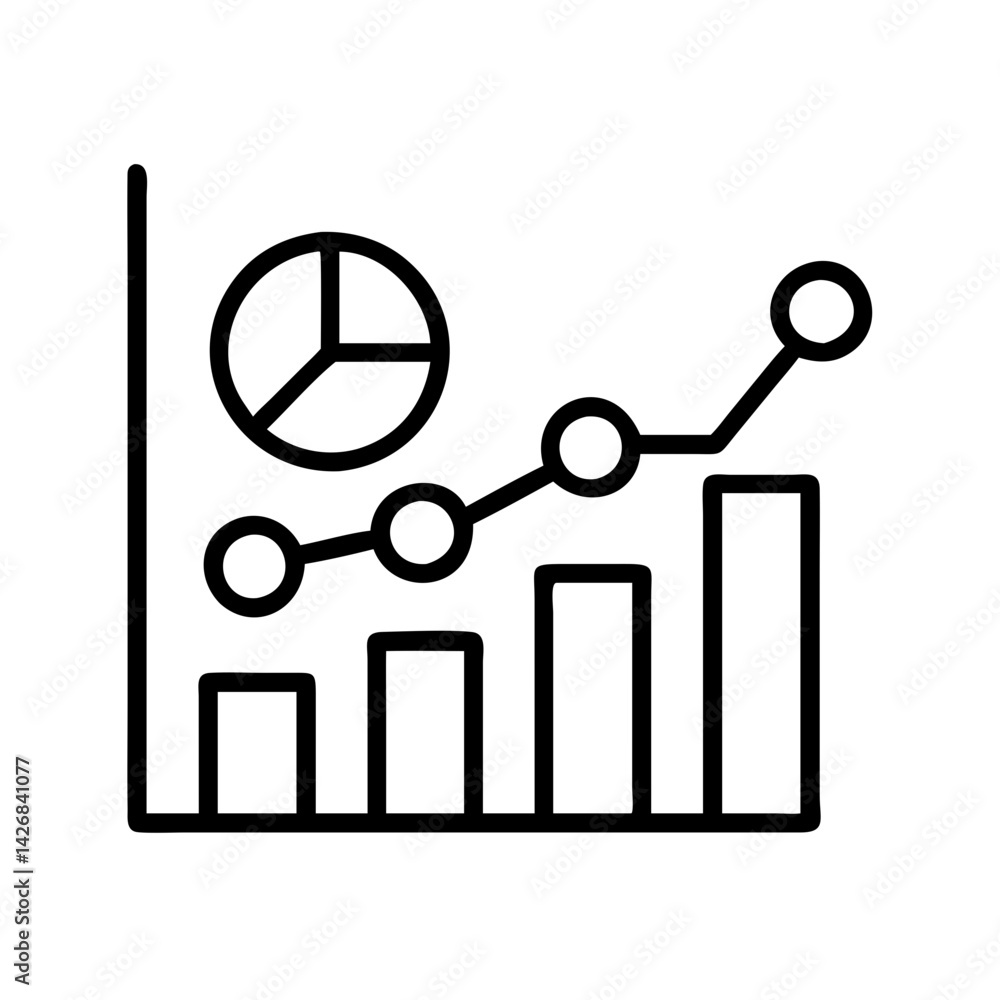 Aufkleber business growth chart infographic diagram data analysis graph report presentation statistics trend r