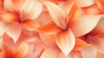 Obraz premium Peach Lily Flower Blossom Background.