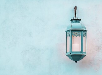 Ramadan lantern on a white background with copy space, Ramadan concept, stock photo contest winner, isolated on a pastel background, solid and structured, rustic-core, iconic album covers, isolated fi