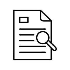 Document search analysis icon vector illustration magnifying glass paper data file review information find