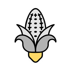 Obraz premium Toxic Corn Cob with Hazard Symbol Icon Design