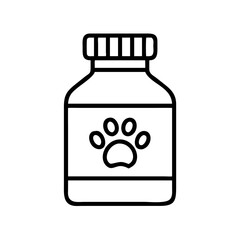 Pet medicine bottle animal care veterinary medication paw print health supplement dog cat aid treatment
