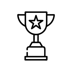 Trophy with Star Emblem Award Icon Design