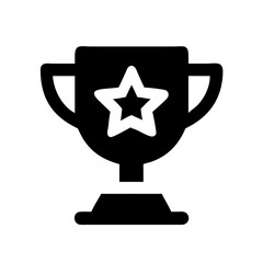 Trophy with Star Emblem Award Icon Design