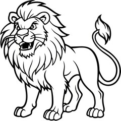 Obraz premium Lion Line Art