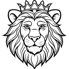 Obraz premium Lion Line Art