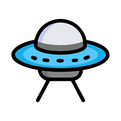 UFO Flying Saucer in Air Icon Design