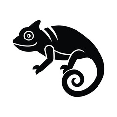 A chameleon icon silhouette vector art illustration