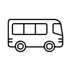 Outline bus vector transportation vehicle public transport automobile auto minibus shuttle drawing