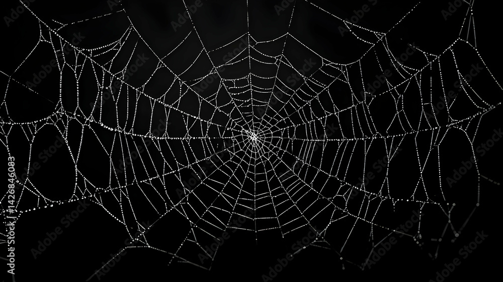 Poster intricate spiderweb pattern in dark background
