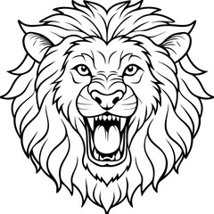 Obraz premium Lion Line Art