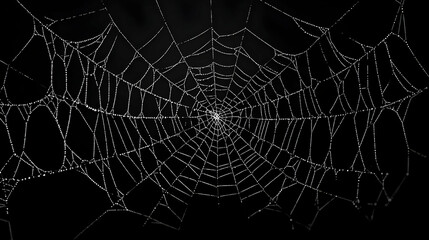 Intricate Spiderweb Pattern In Dark Background