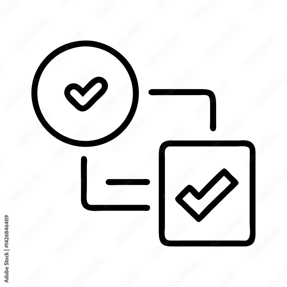 Poster check mark symbol check box icon design vector graphic element illustration approved correct done ri