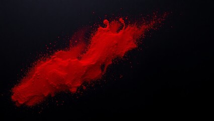 Abstract Burst of Vibrant Red Powder