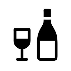 wine bottle and glass