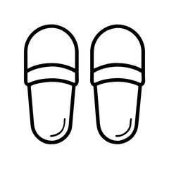 Outline slippers footwear shoes flip flops sandals comfort home wear fashion style design vector