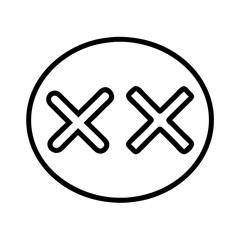 Cross mark symbol icon vector graphic element design black and white x mark cross sign illustration vector
