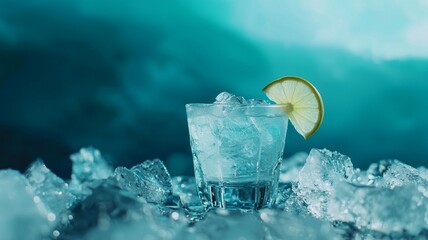 glass of orange lime cocktail with ice. generative ai