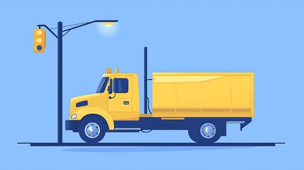 Yellow Truck City Street Night.