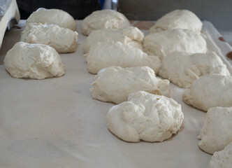 Tashkent Non or Lochira Dough Rising on Parchment Paper