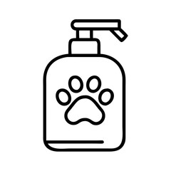 Pet shampoo bottle with paw print, dog grooming supplies, animal care product, hygiene and cleaning
