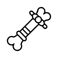 Dog bone treat vector illustration, pet toy, animal bone, dog food, canine chew, outline drawing design