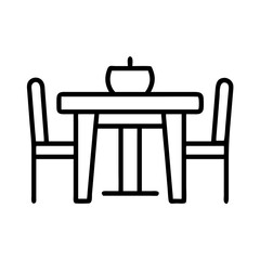 Outline dining table and chairs furniture with bowl kitchen interior design home decor simple style
