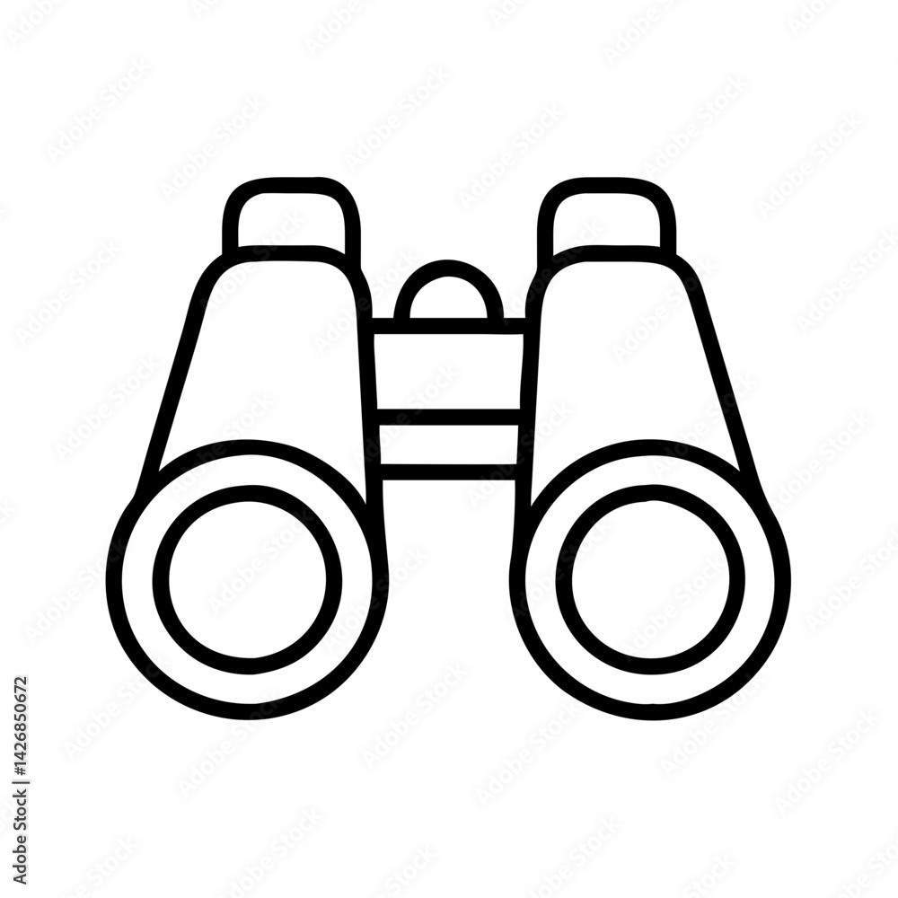 Poster binoculars vector optical instrument for distance viewing exploration and observation tool search to